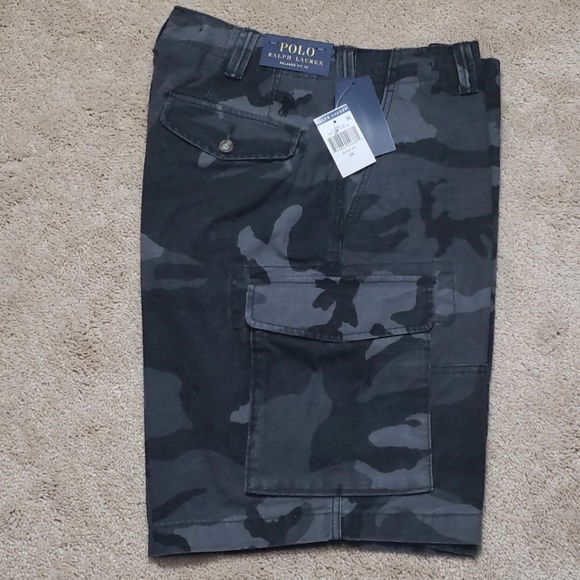 ralph lauren black cargo shorts